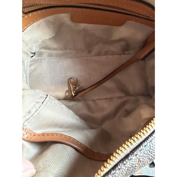 Michael Kors Kirby Mini Satchel Brown Brown Crossbody Bag Monogram - Picture 10 of 12